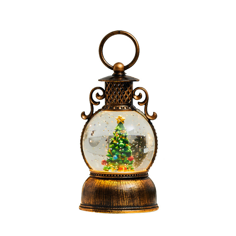 Christmas LED Mini Oil Lamp Holiday Gift Desktop Window Display Scene Atmosphere Decoration Ornament
