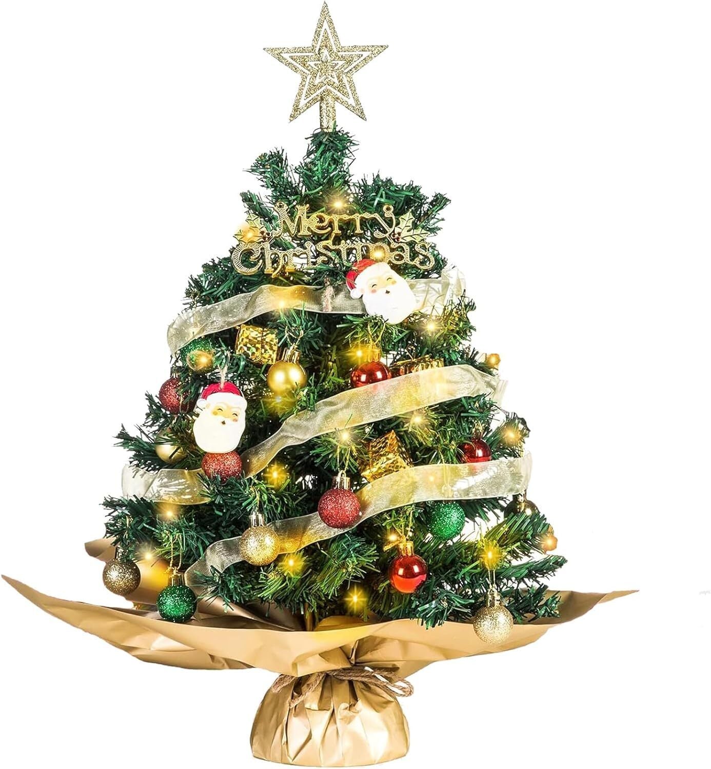 Mini Christmas Tree With LED Lights Small Artificial Christmas Tree Decoration