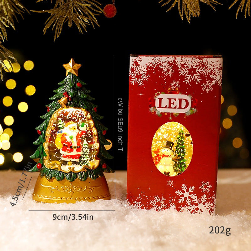 Christmas Light-Up Water-Filled Candle Creative Mini Lantern Night Light Decoration