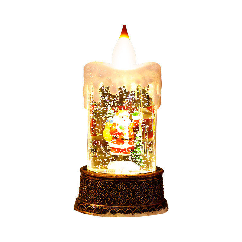 Christmas Light-Up Water-Filled Candle Creative Mini Lantern Night Light Decoration