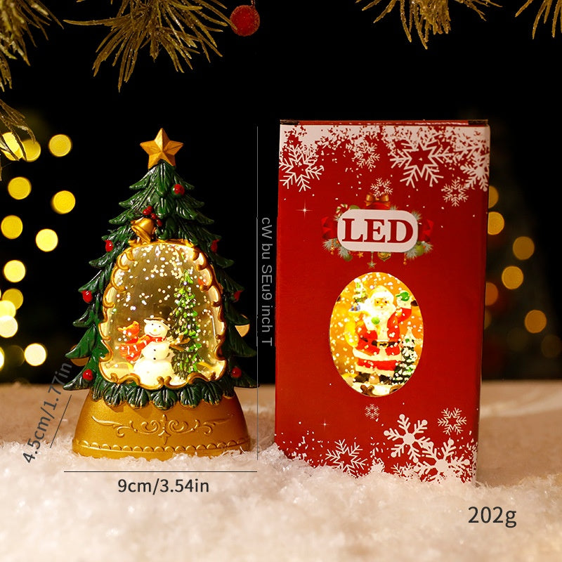 Christmas Light-Up Water-Filled Candle Creative Mini Lantern Night Light Decoration