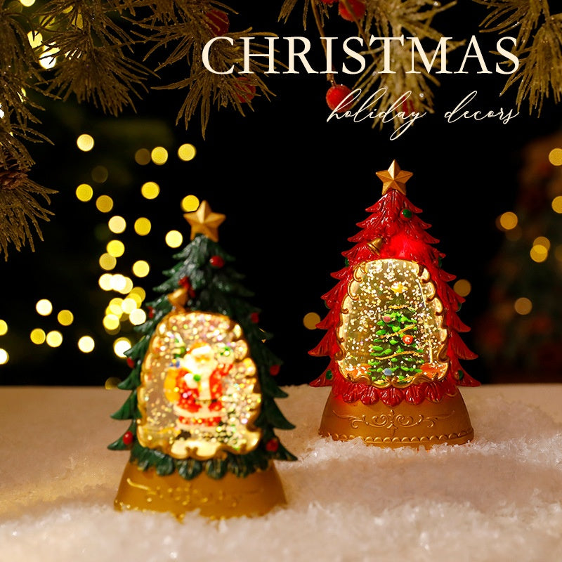 Christmas Light-Up Water-Filled Candle Creative Mini Lantern Night Light Decoration