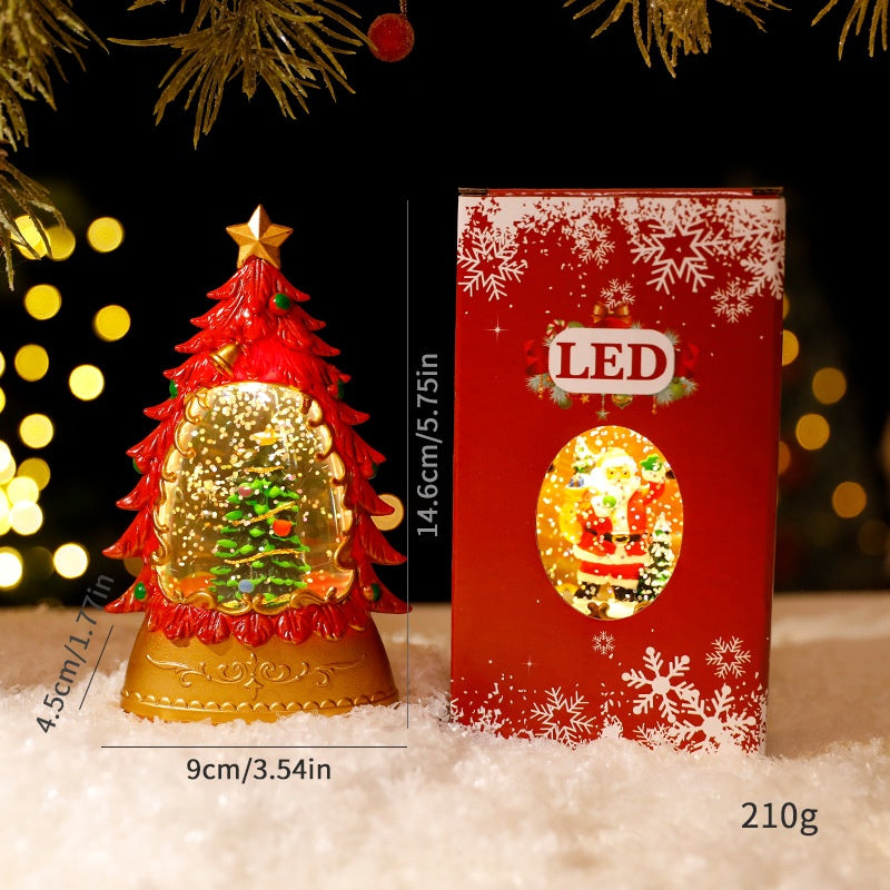 Christmas Light-Up Water-Filled Candle Creative Mini Lantern Night Light Decoration