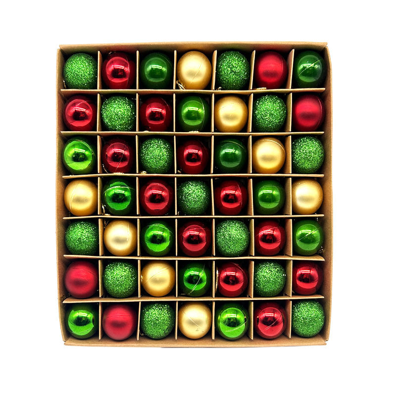 49-Piece Christmas Ornament Set - 3cm Red, Green,Gold Baubles for Christmas Tree Decoration-0